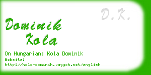 dominik kola business card